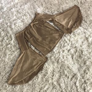 Suede Off Shoulder Bell Sleeve Blouse